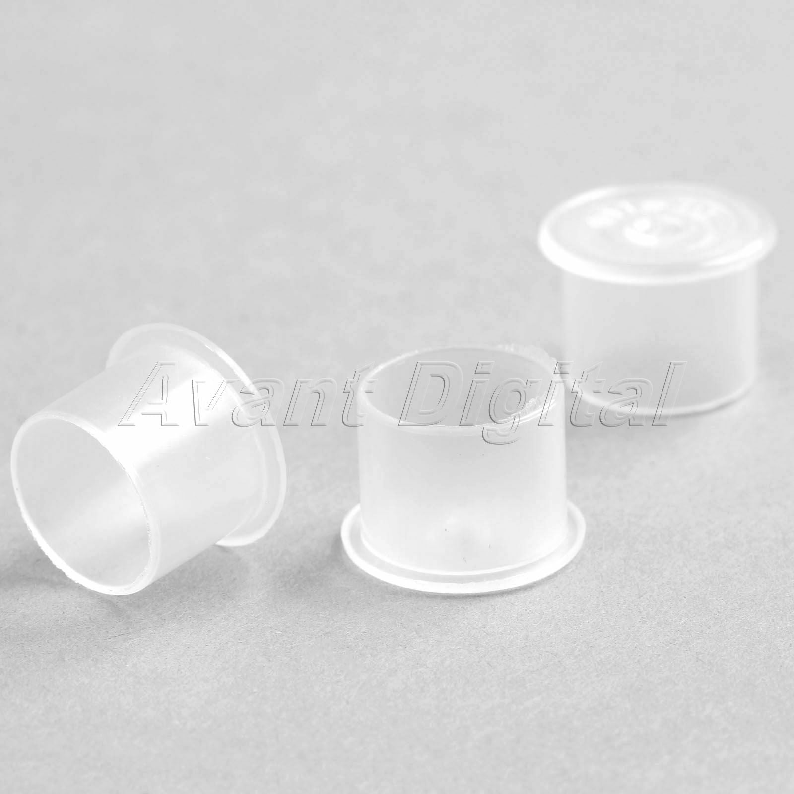 1000Pcs/Pack Disposable Clear White Plastic Tattoo Ink Cups Caps Holder Supply