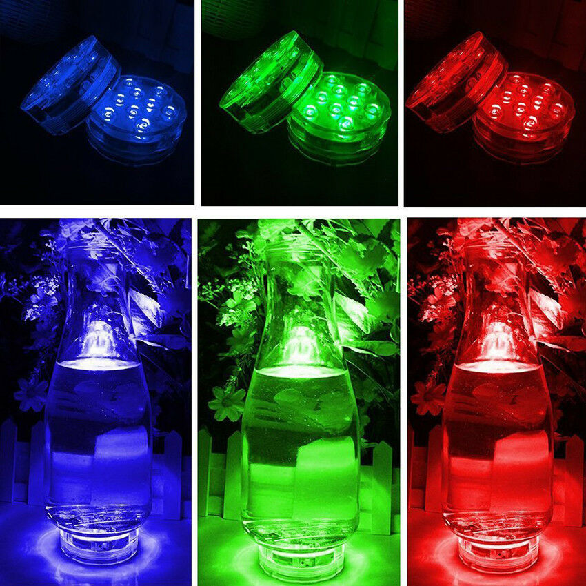 LED Remote-Controlled Candle-proof Water Multicolor Floral Fish Vase Base Light