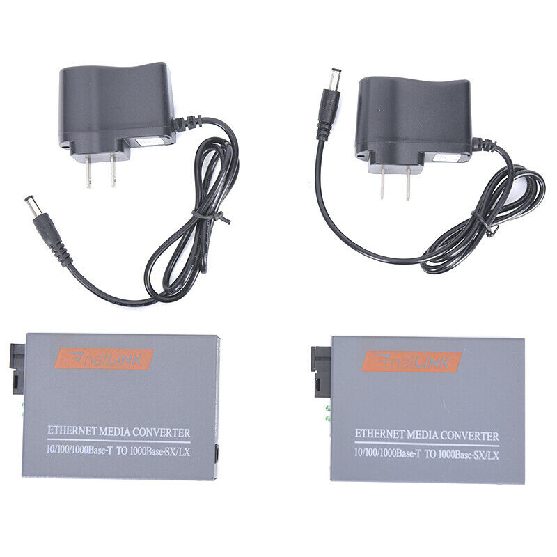 1Pair HTB-GS-03 A/BGigabit Fiber Optical Media Converter 1000Mbps 20KM US Plu.DD