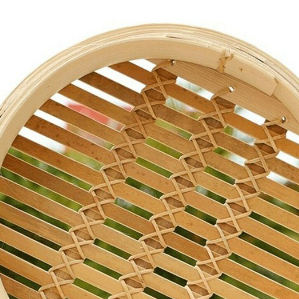 2PCS Chinese Handmade Bamboo Steamer Basket Classic Rice Meat Steamer 26cm