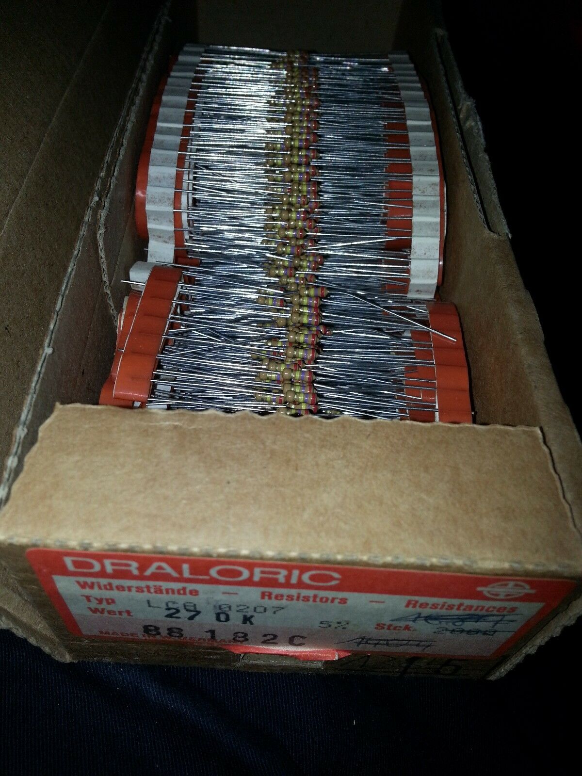 50pcs DRALORIC LCA0207 SK2 270K 5% 1/4w CARBON RESISTORS- ORGANIC SOUND!EQ PIHER