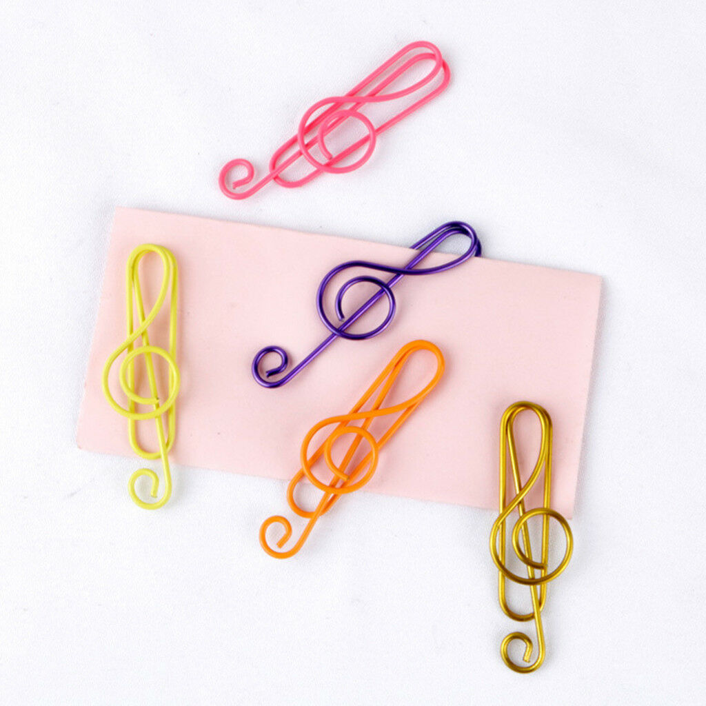 20pcs Music Symbols Metal Scrapbook Paper Clips Bookmark Office Stationery