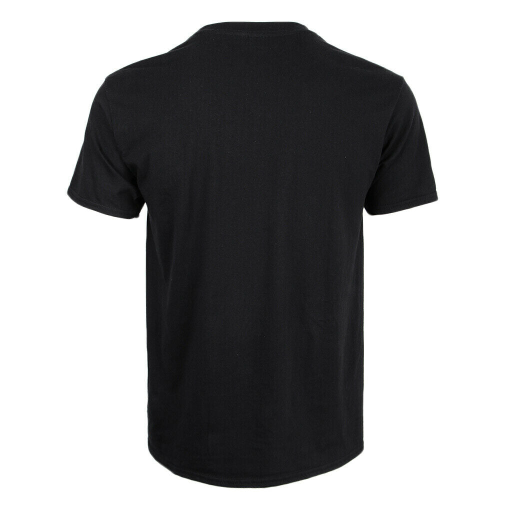 Men's Summer Casual Beating Heart Print O Neck Short Sleeve T-Shirt  S Black