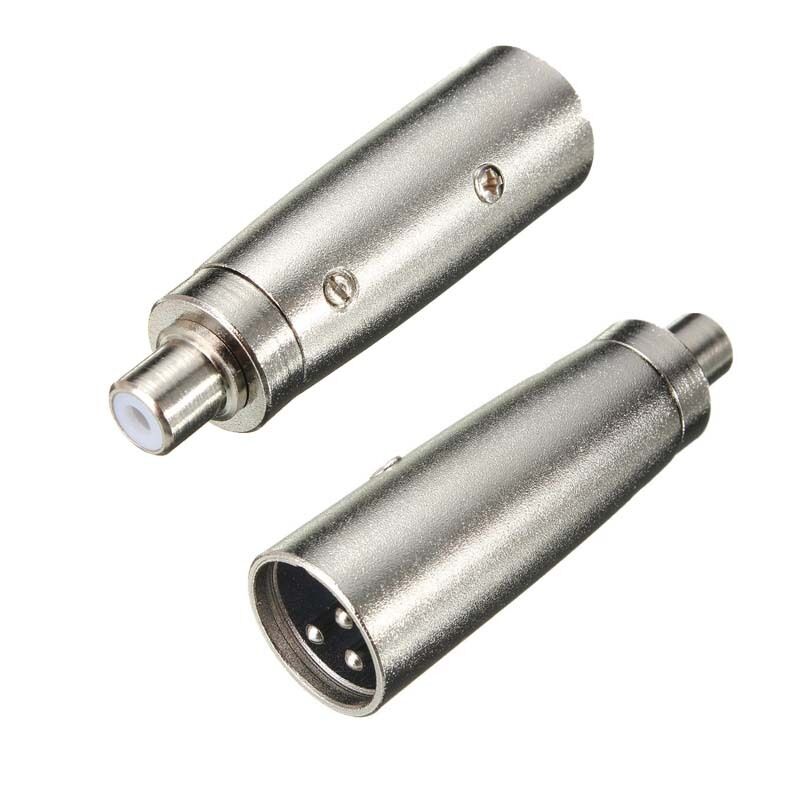 10pcs 3pin XLR Male to RCA Mono Female jack Plug Mic/Amp audio Adapter metal