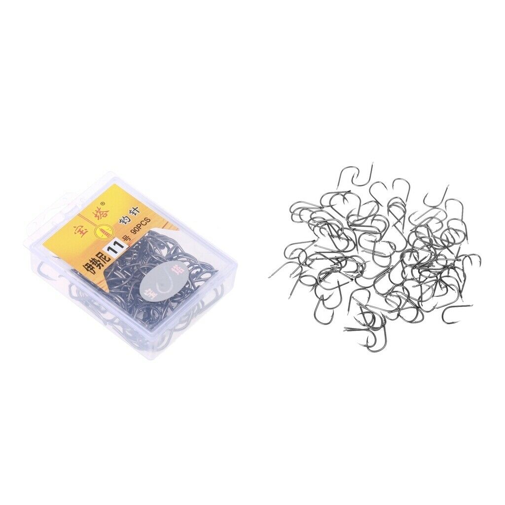 170Pcs Assorted Sharpened Fishing Cricle Hooks Lures With Tackle Box 11# 12#