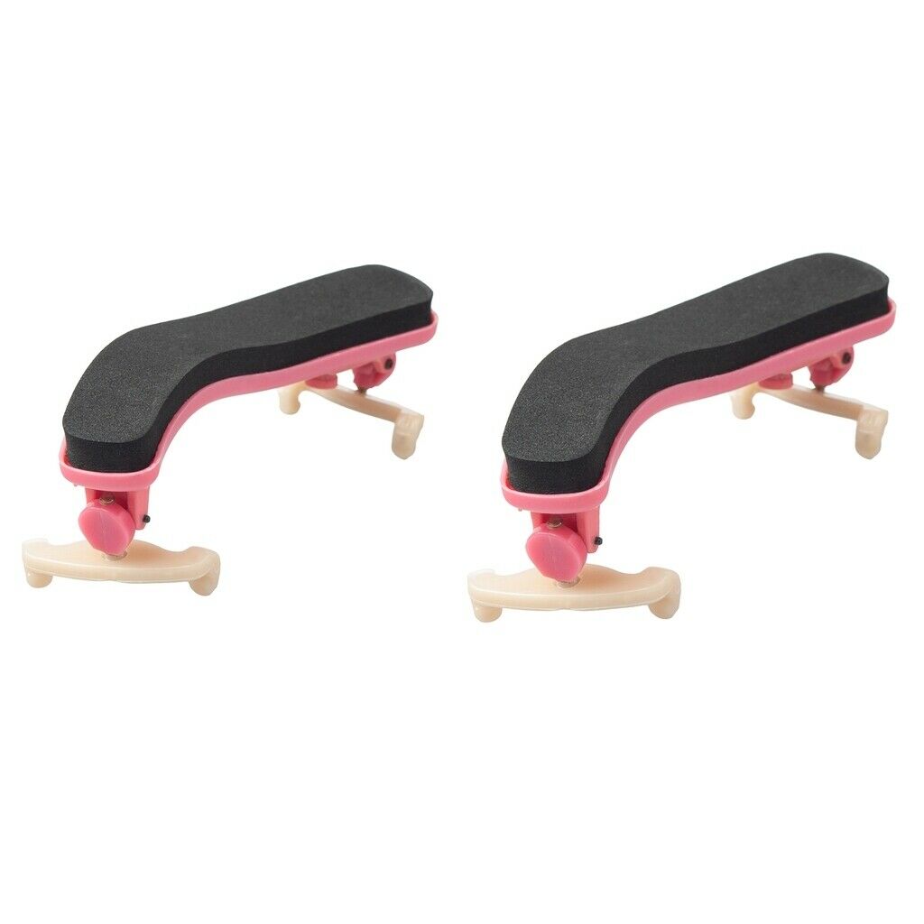 2 Pieces 1:2 1:4 Violin Shoulder Pads Plastic Pads Holder Pink for Violin