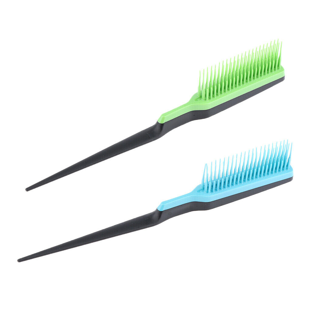 2pcs Soft Plastic Volumizing Brush Hairdressing Barber Styling Hairbrushes