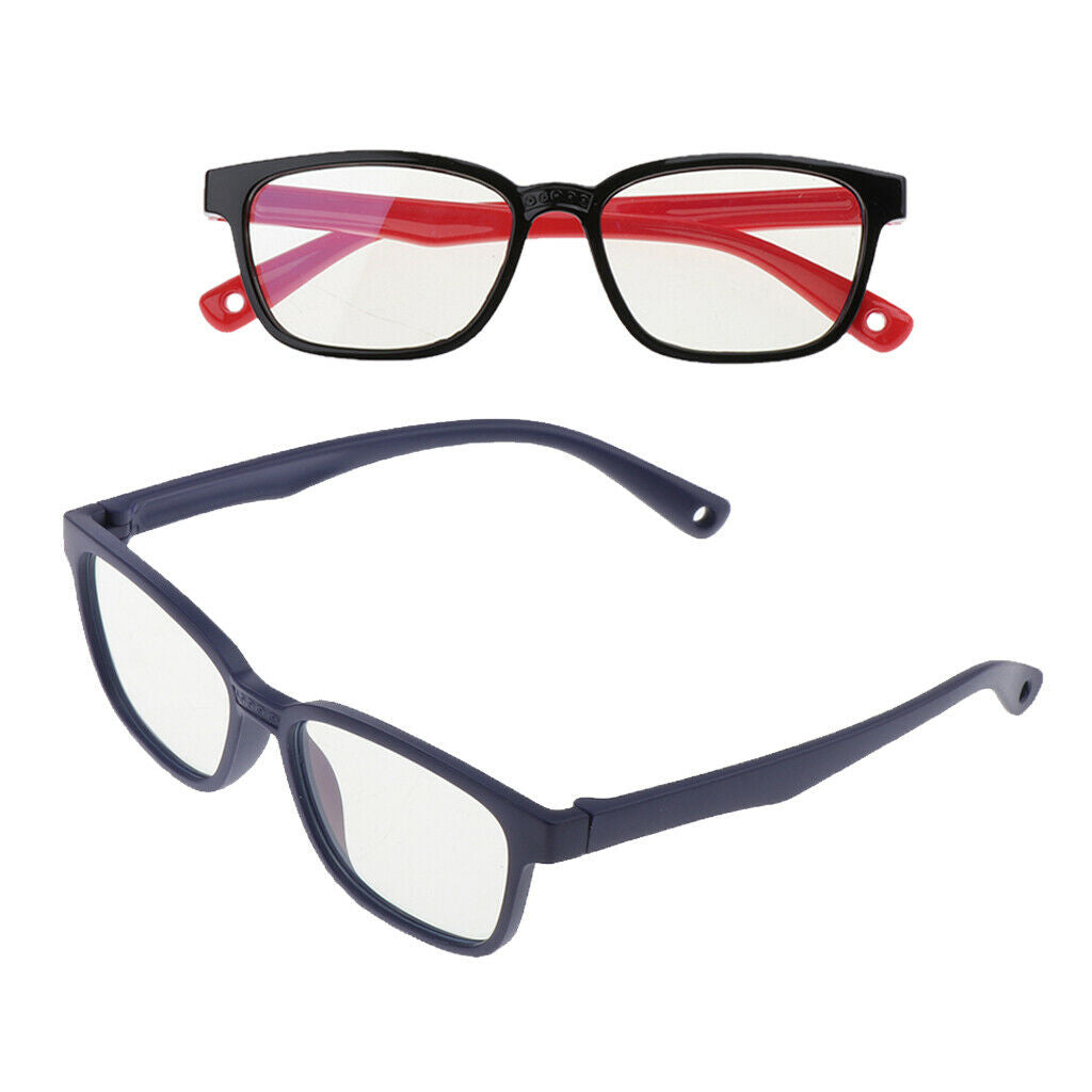2X Kids Eyeglasses Anti Blue Light Soft Silicone Frame Children Game Glasses