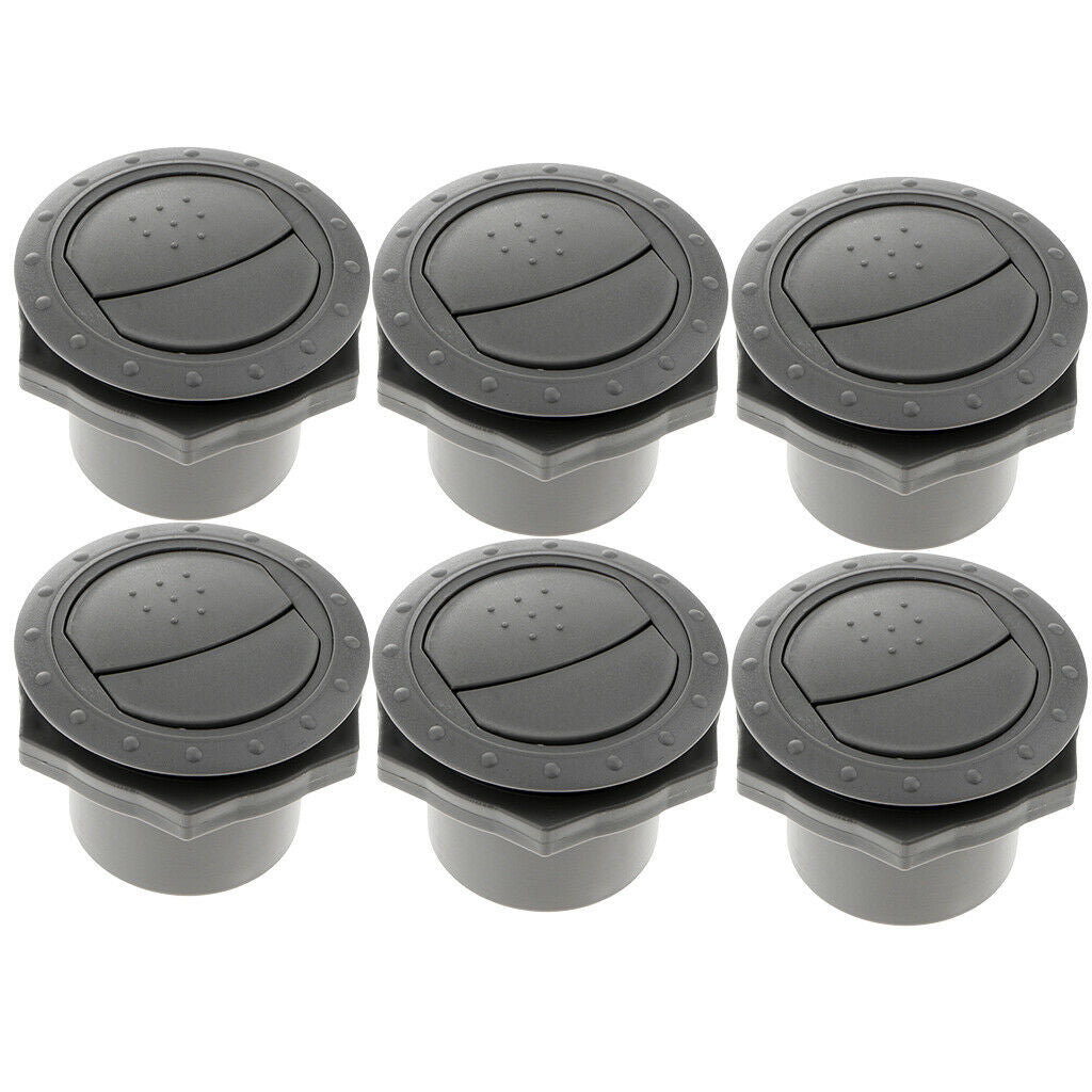 6x Car Trailer 60mm Outlet Air Vent Cover Exhaust Air Ventilation Grey
