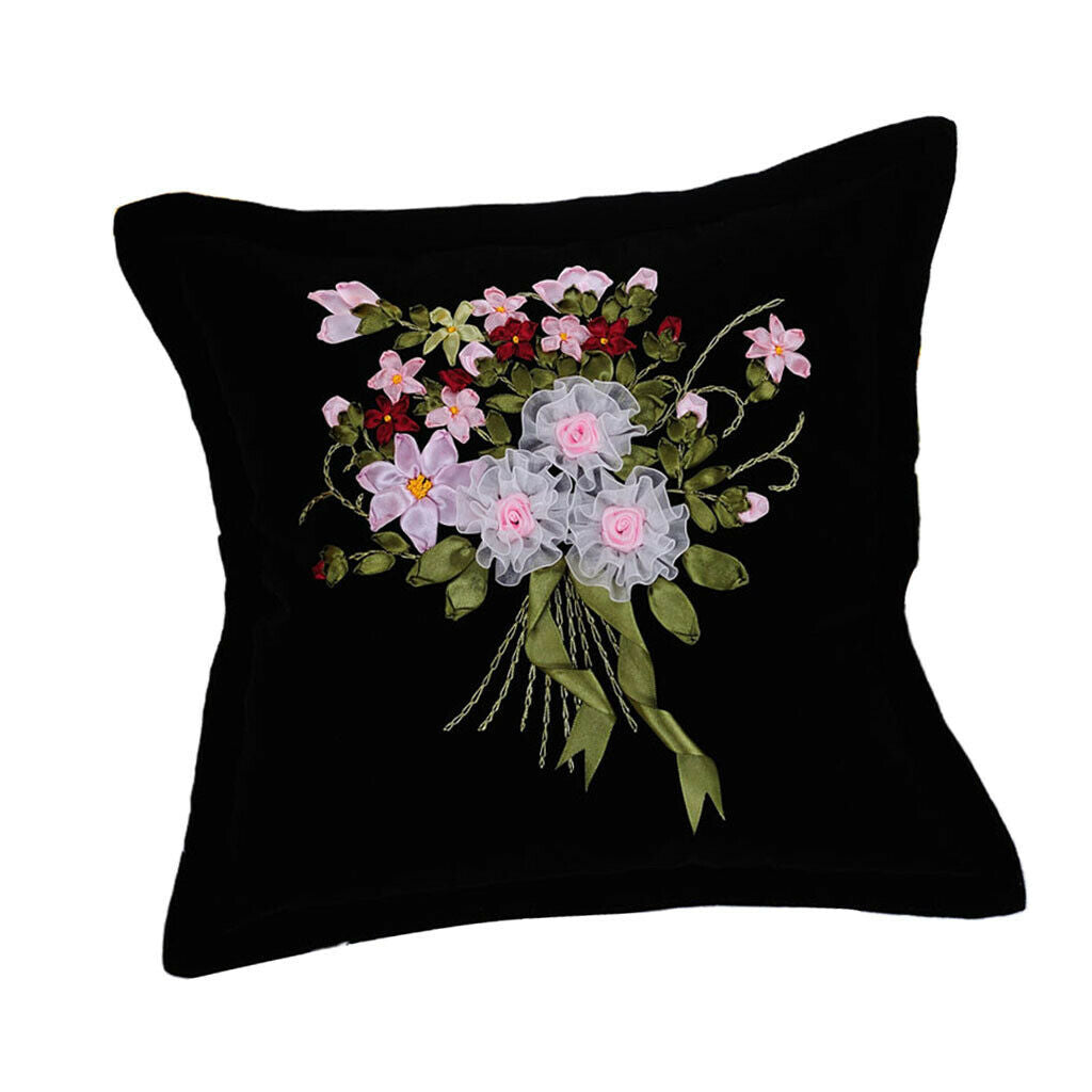 Ribbon Embroidery Kit For Beginners Flower Design DIY Home Wall Decor