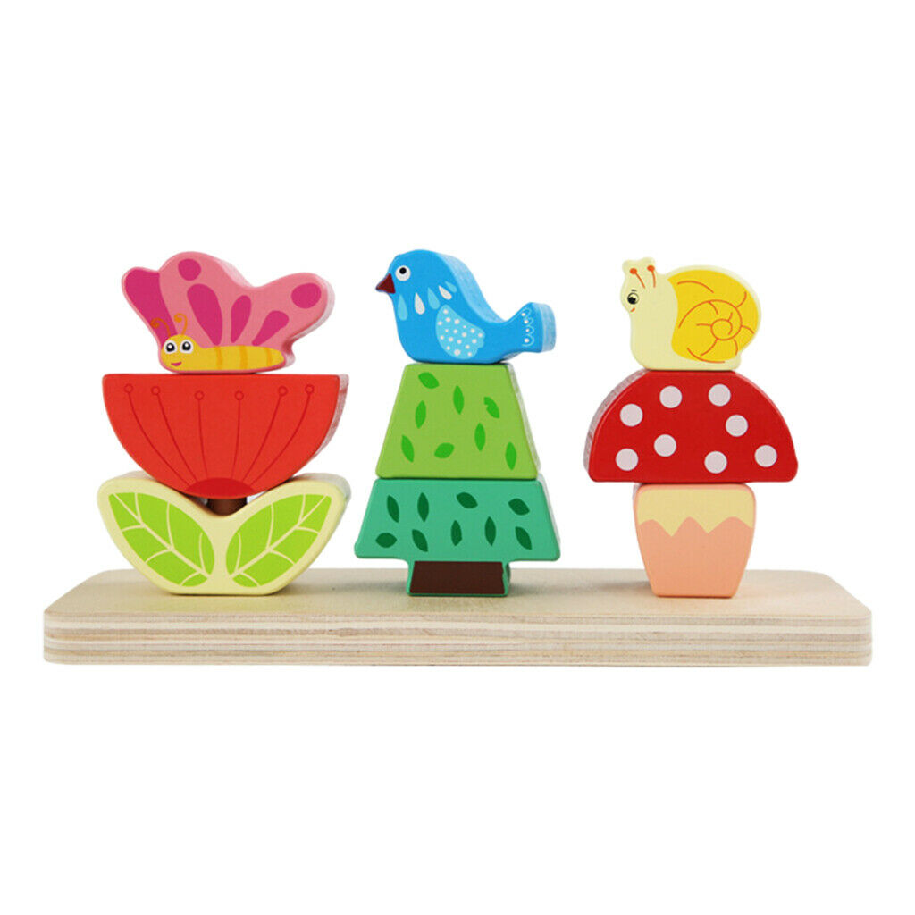 Stacking Toys Creative Puzzles Wooden Toys Pillar Blocks for Boys and Girls