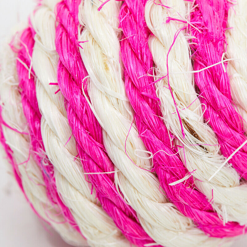 Cat Toys Bell Ball Woven Sisal Rope Weave Play Soft Chewing Rattle Catch .l8