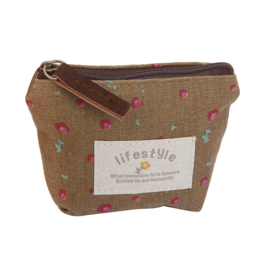 2pieces Girls Lady Coin Purse Bag Change Bag of Flower Pattern