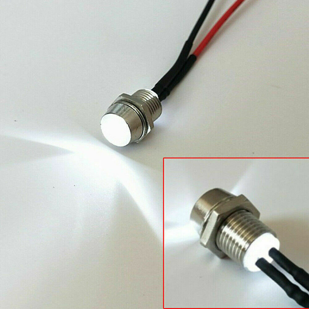10 Car Boat 12V 8mm LED Indicator Light Pilot Dash Dashboard Panel Warning Lamp