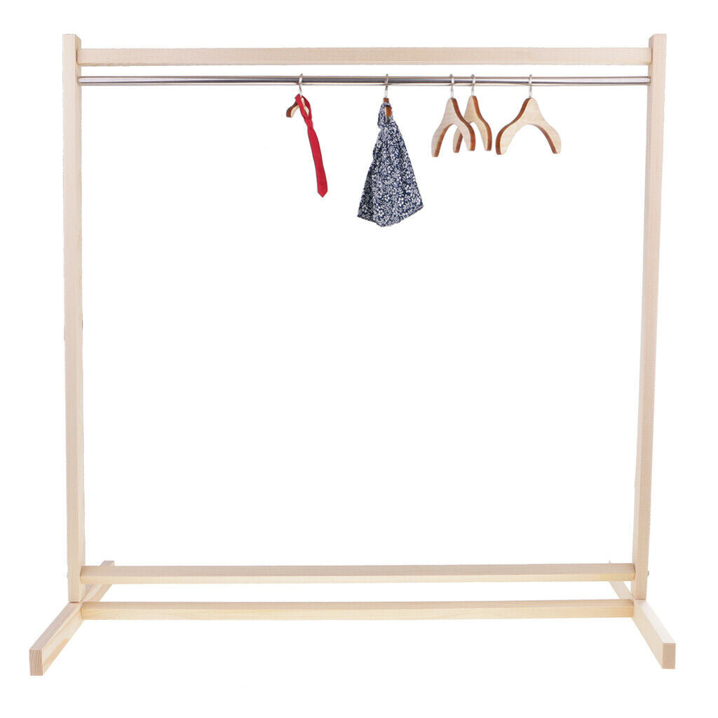 Prettyia 1/3 1/6 BJD Wooden Garment Rack Organizer For