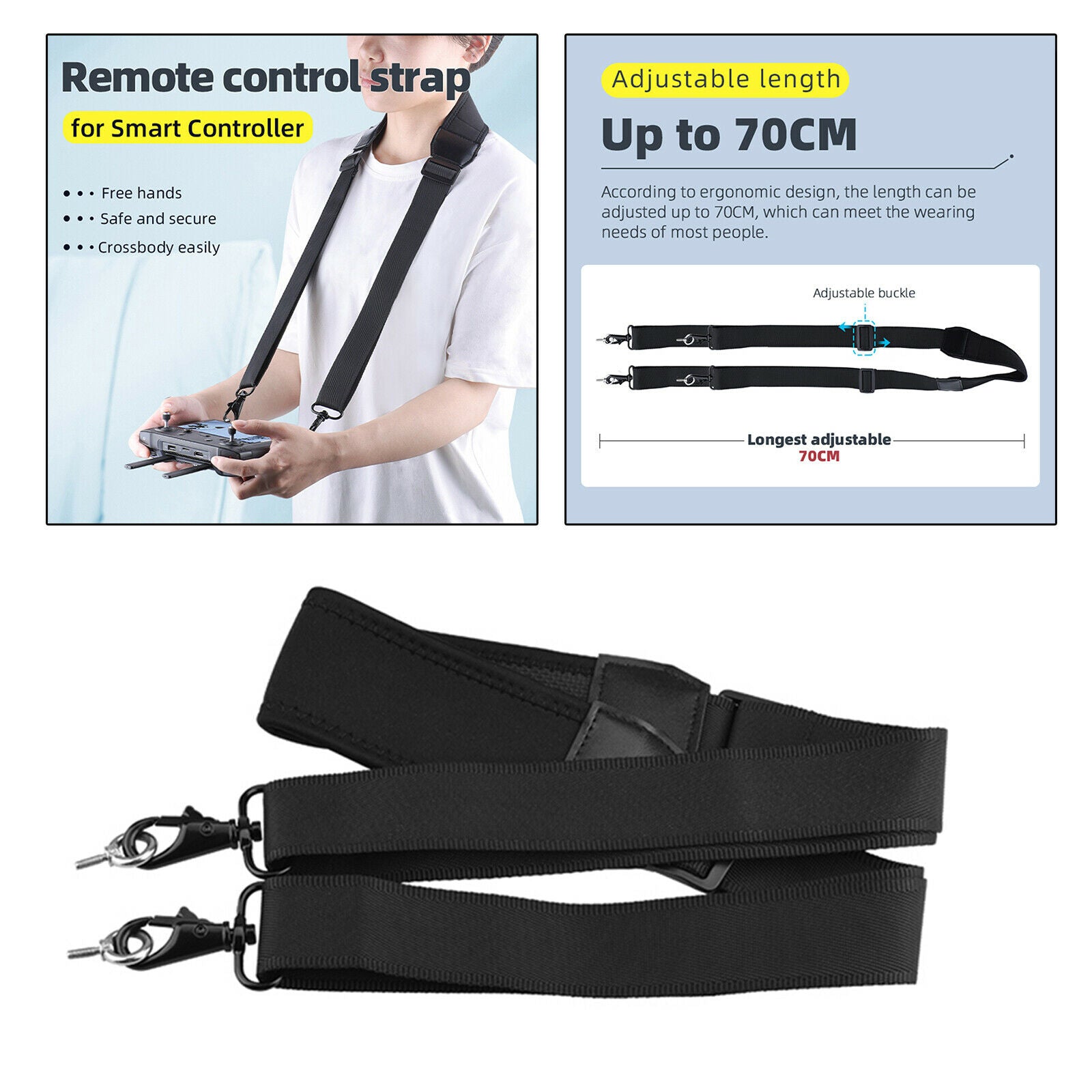 Lanyard Shoulder Belt Neck Strap w/ Hook for Remote Accessories Detachable