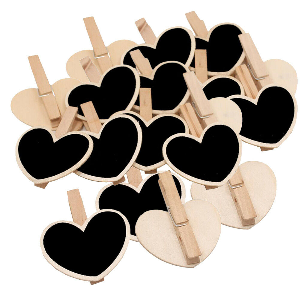 Chalkboard Clip Erasable Chalkboard Label Love Heart Style Blackboard with Clips