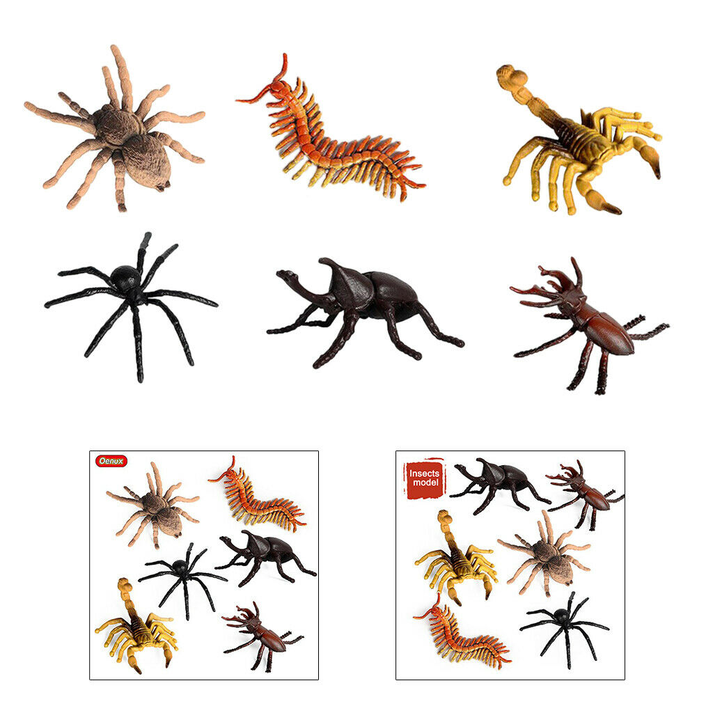 6pcs Insects Figures Toys Science Early Halloween Party Gifts for Boys