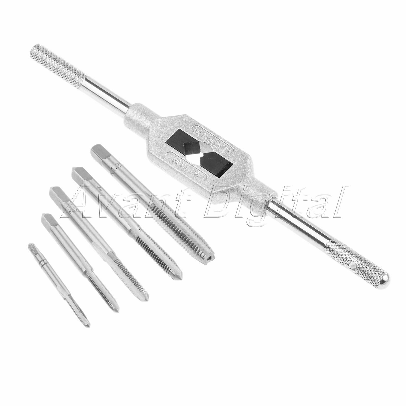 Durable M3-M8 Metric Screw Thread Tap Drill Bit Kit & Adjustable Tap Wrench Tool
