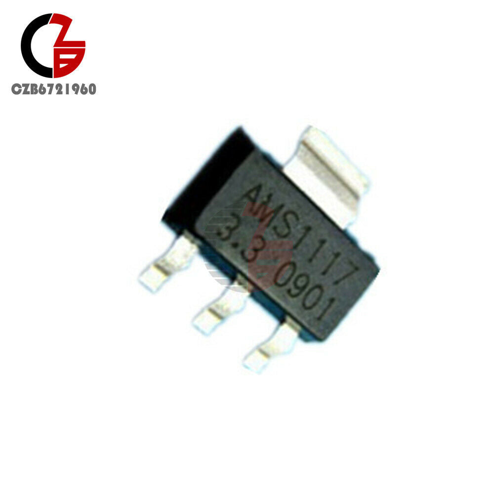 50PCS AMS1117-3.3 Voltage Drop Regulator 12V to 3.3V LM1117 SOT-223 For Laptop