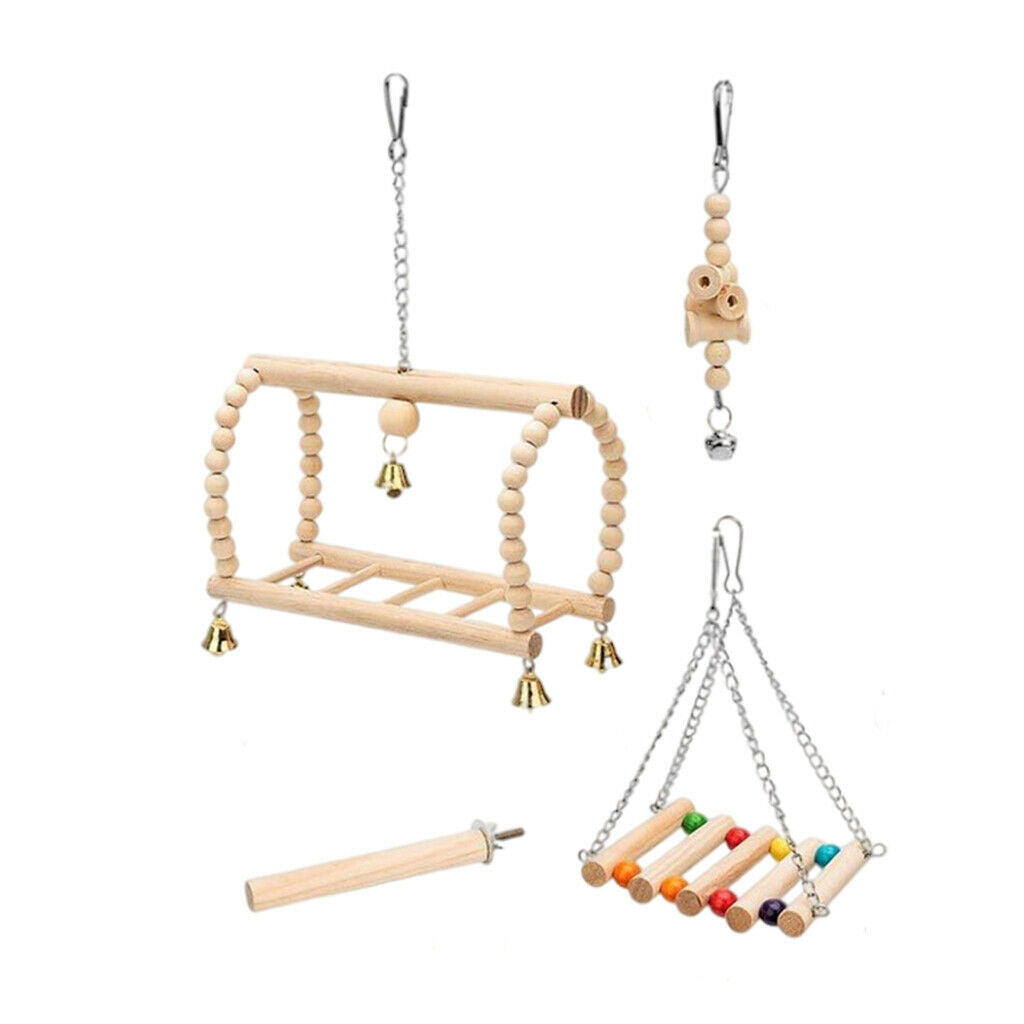 Set of 8 Bird Swing Toys Climb Toys Play Intelligence Training for Parrot