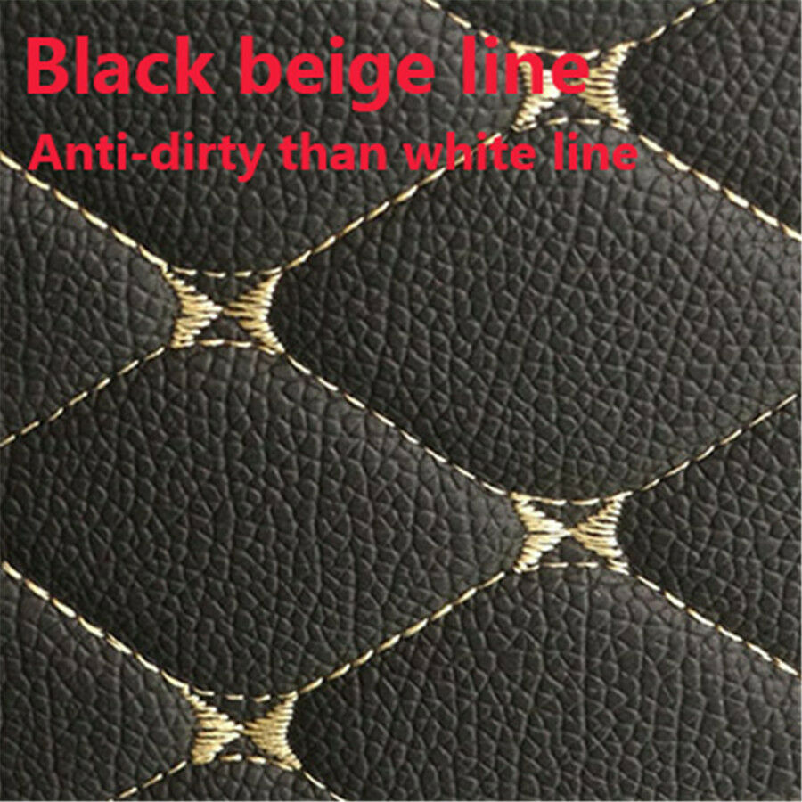 4x Black PU Leather Universal Car Floor Mats Carpet Front Rear Liner Weather Set