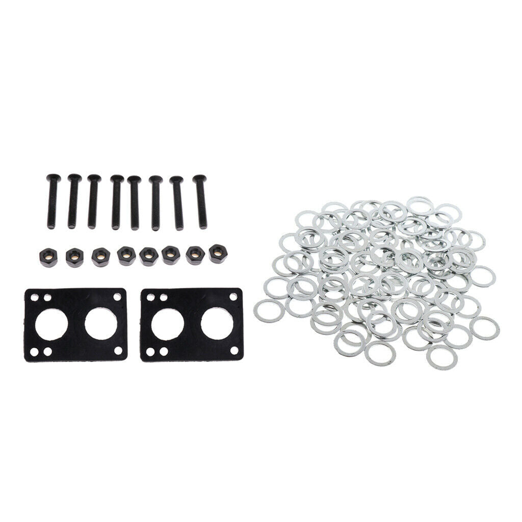 Speed Washers + Riser Pads + Screw Nuts for Skateboards and Longboards Truck