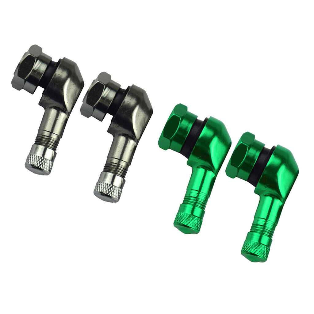 Motorcycle CNC Aluminum 11.3mm Tire Wheel Stem Valve 90 Degree Angled 4 in 2