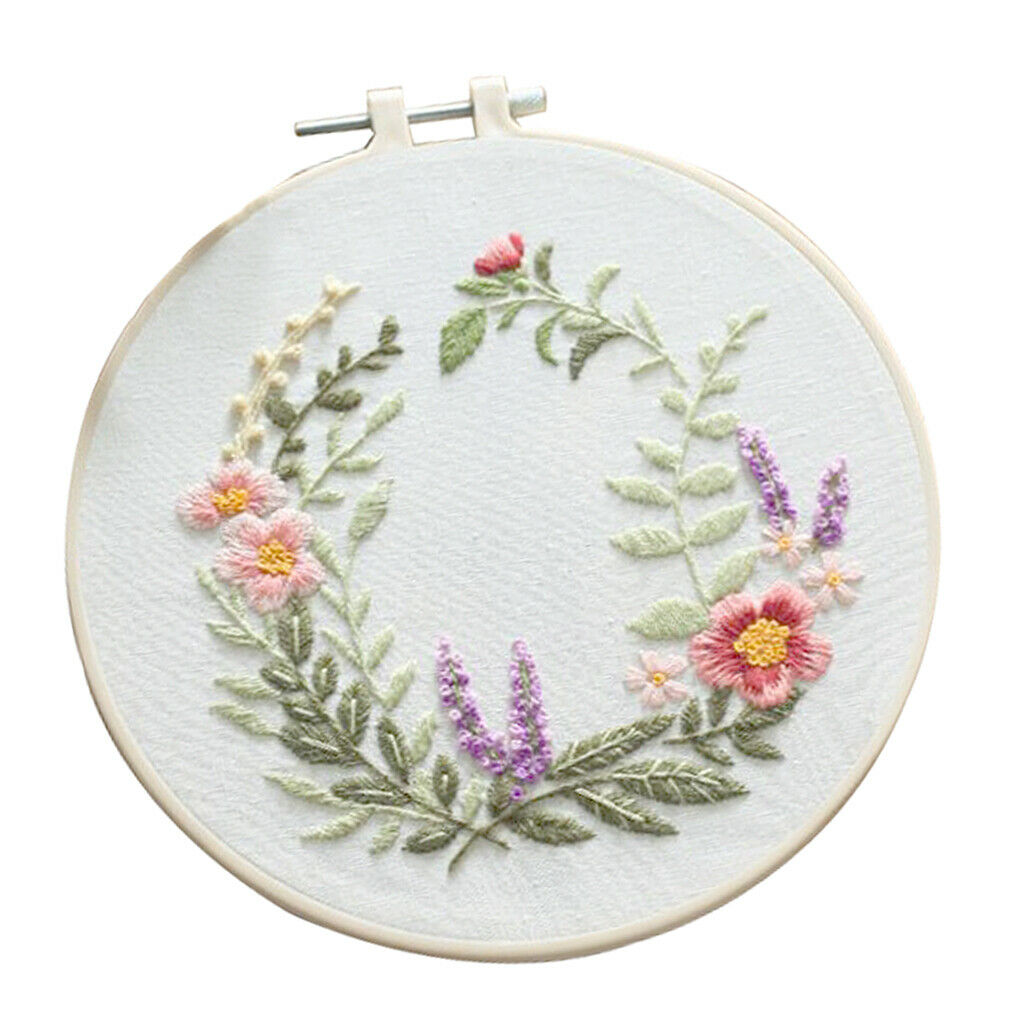 Floral Embroidery Kit Chinese Complete Cross Stitch Floss Needlework Kits