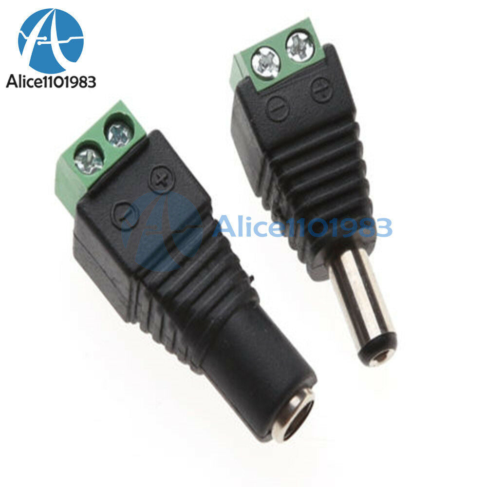 20Pairs Male Female 2.1x5.5mm DC Power Plug Jack Adapter Connector for CCTV