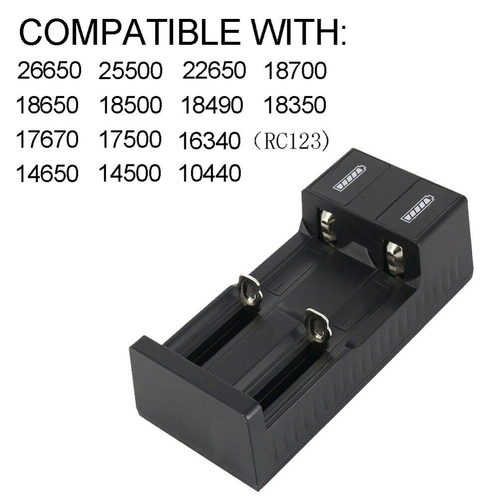 Universal 2slot USB Smart Charger 3.7V for 18650 Charger Rechargeable Batteries