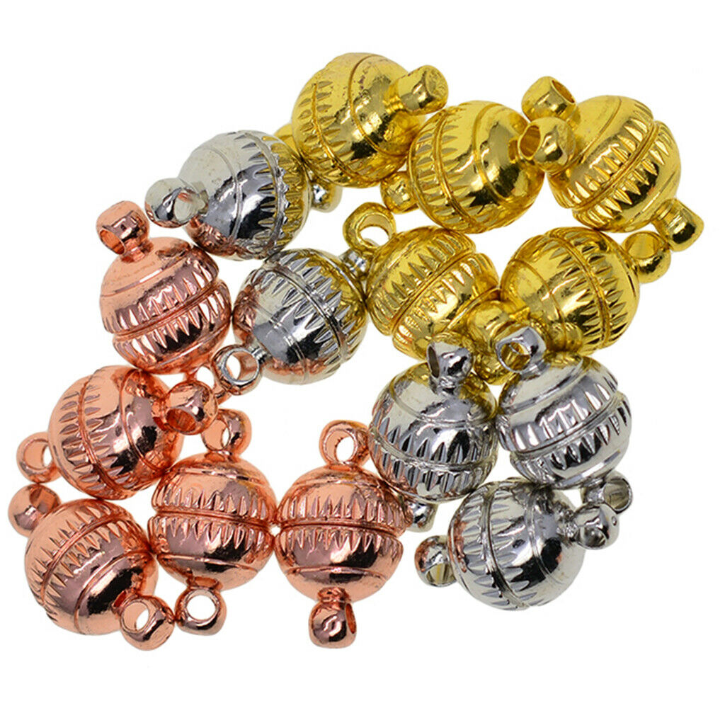 15x Brass Necklace Bracelet Engrave Round  Clasp 8mm For DIY Jewelry