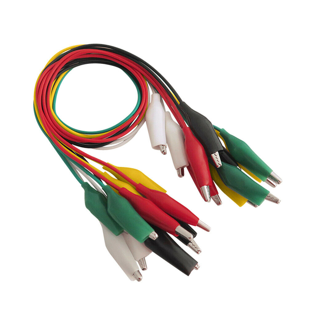 10pcs Double-ended Wire Test Leads Alligator Clips Jumper Crocodile Clips Cable