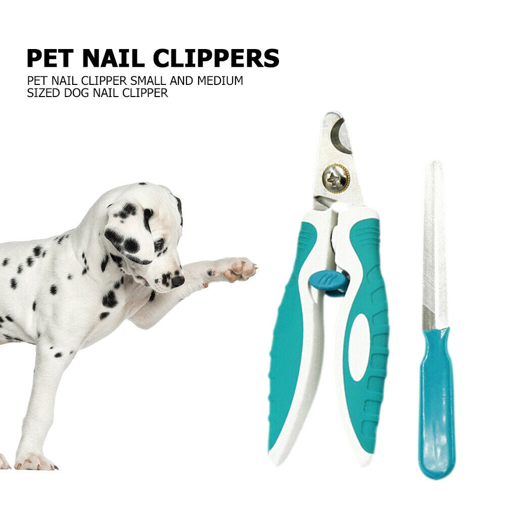 Pet Nail Clippers Nail File Set Stainless Steel Dogs Cat Dead Skin Scissors @