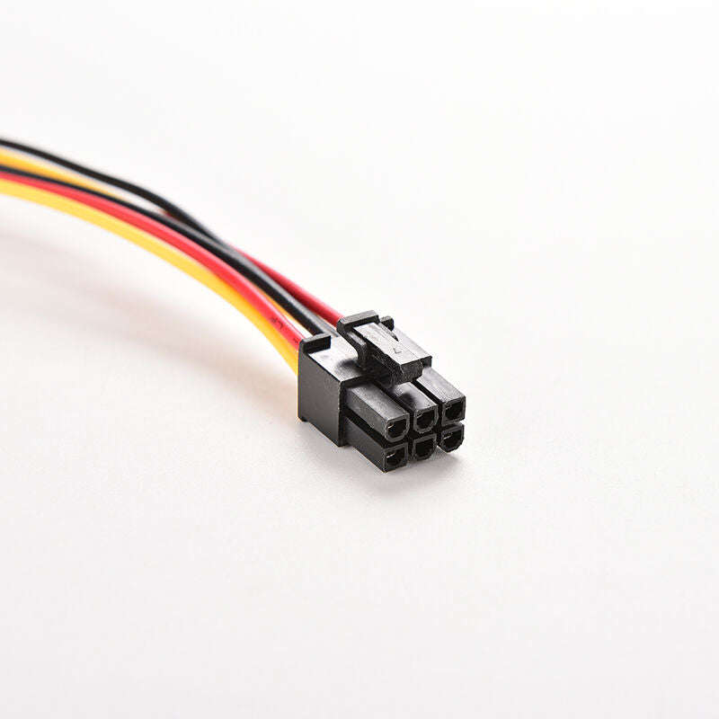 Dual (2x) Molex (4Pin) to PCI-E (6Pin)Power Converter Adapter Connector Cabl  Kt