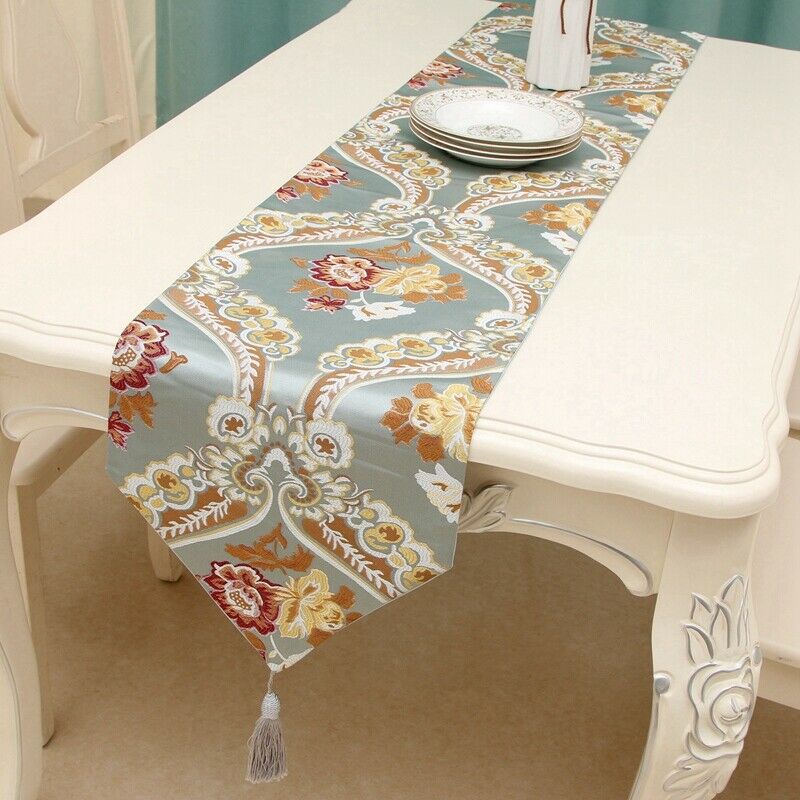 Palace Style Flower High-End Fashion Table Runner Bed Tail Towel Retro RestaW8X9