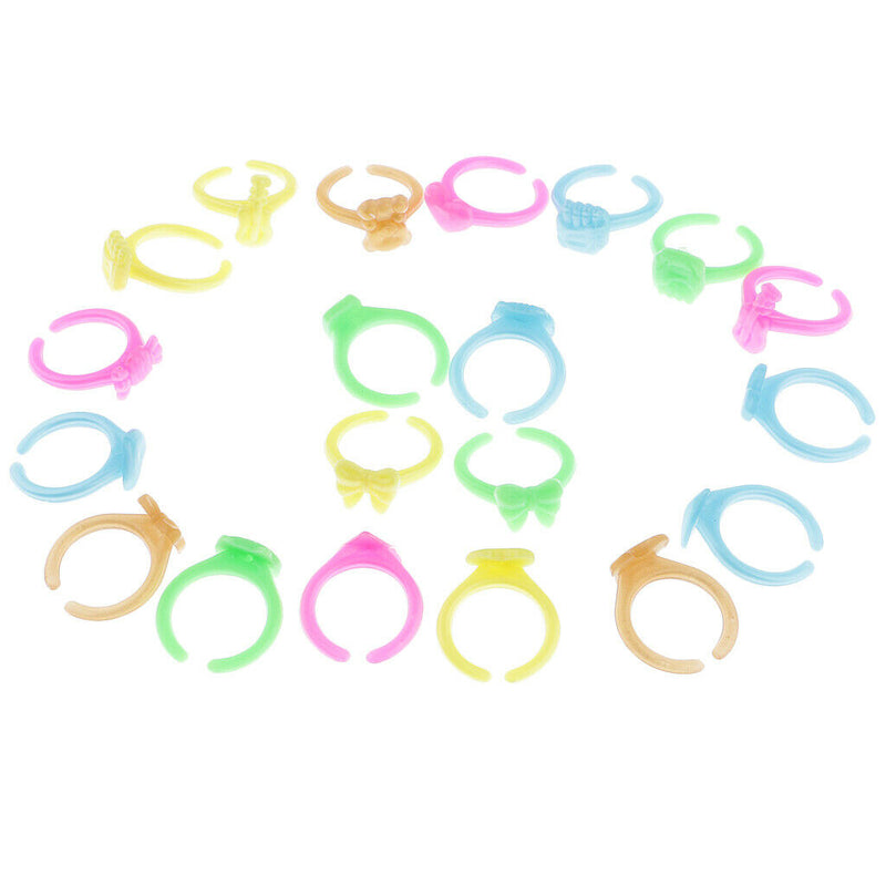 20 Pieces Plastic Finger Ring Kids Children Jewelry Kids Pretend Toys Gift