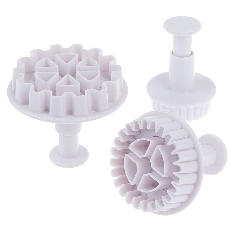 3pcs Christmas gear fondant cookie cutter fondant mold cake decorating to.l8