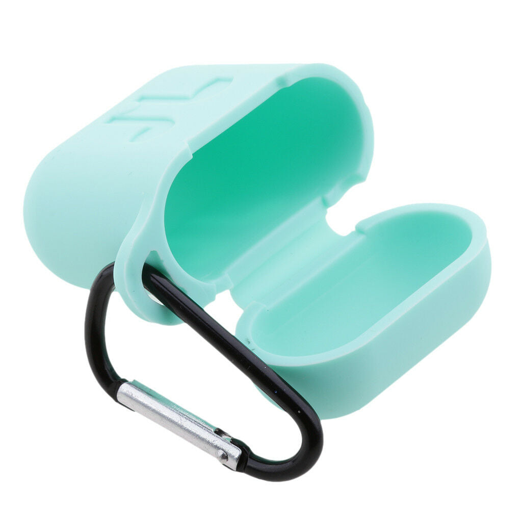 Silicone Protective Cover with Keychain for AirPods Wireless Earphone Teal