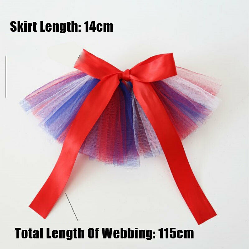 Lace Princess Tutu Dress Clothes Apparel Costume Independence Day Pet Mes.l8