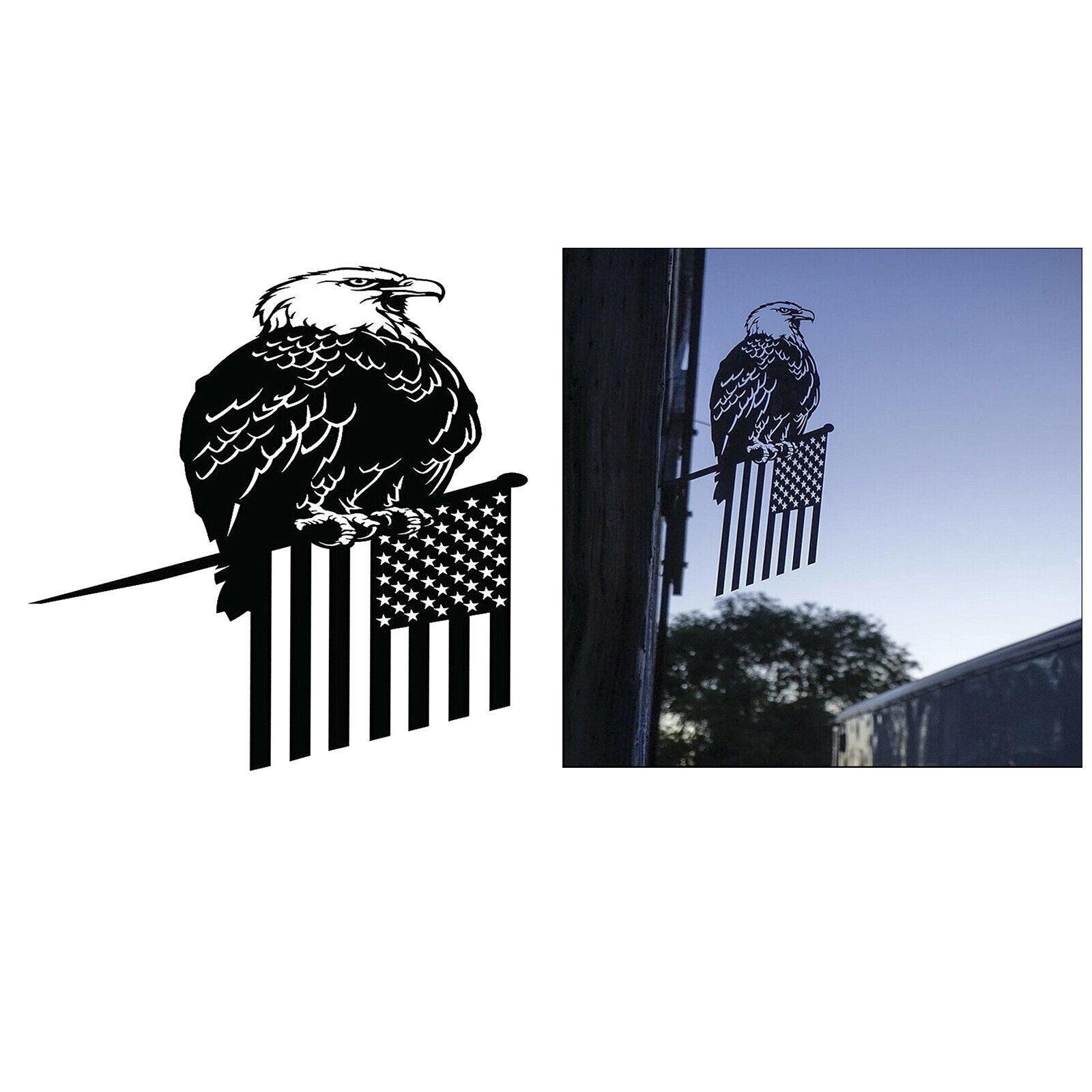 Metal Eagle Weather Vane Wall Mounted Decor Cupola Garden Backyard Sculpture