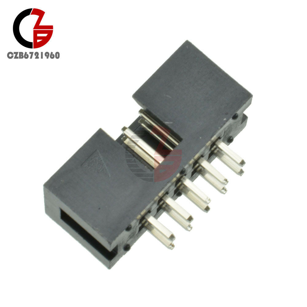 10PCS 2.54mm 2x5 Pin Double Row 10 Pin Straight Male Shrouded header IDC Socket