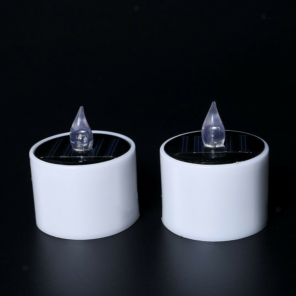 4x Flameless LED Tealights Electric Bulb Solar Operated Realistic and Bright