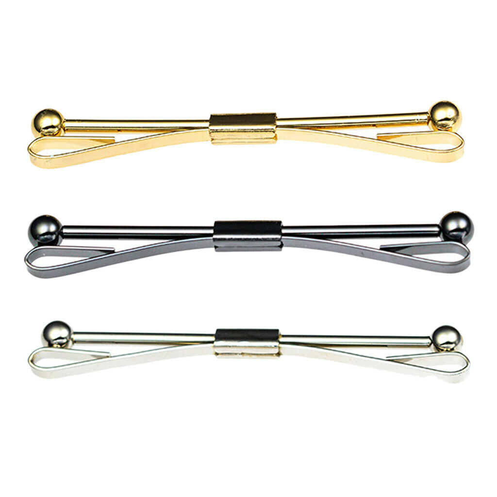 3x Tie Collar Pin Shirt Clip Copper Bar Brooch Formal Suit Jewelry Gifts