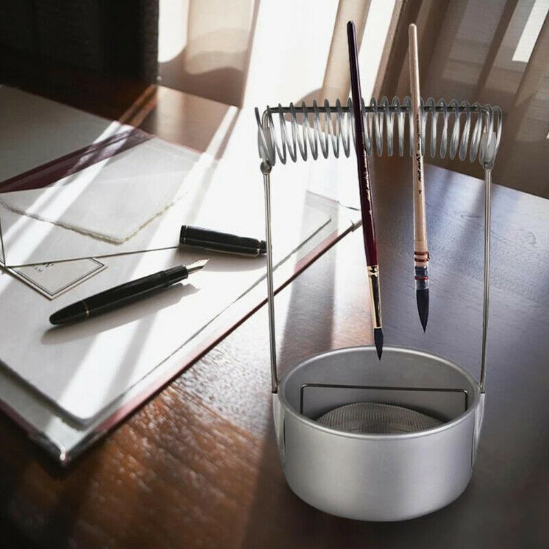 Stainless Steel Paint Brush Washer Cleaner Holder Spring Brush Pen HoldersM Qx