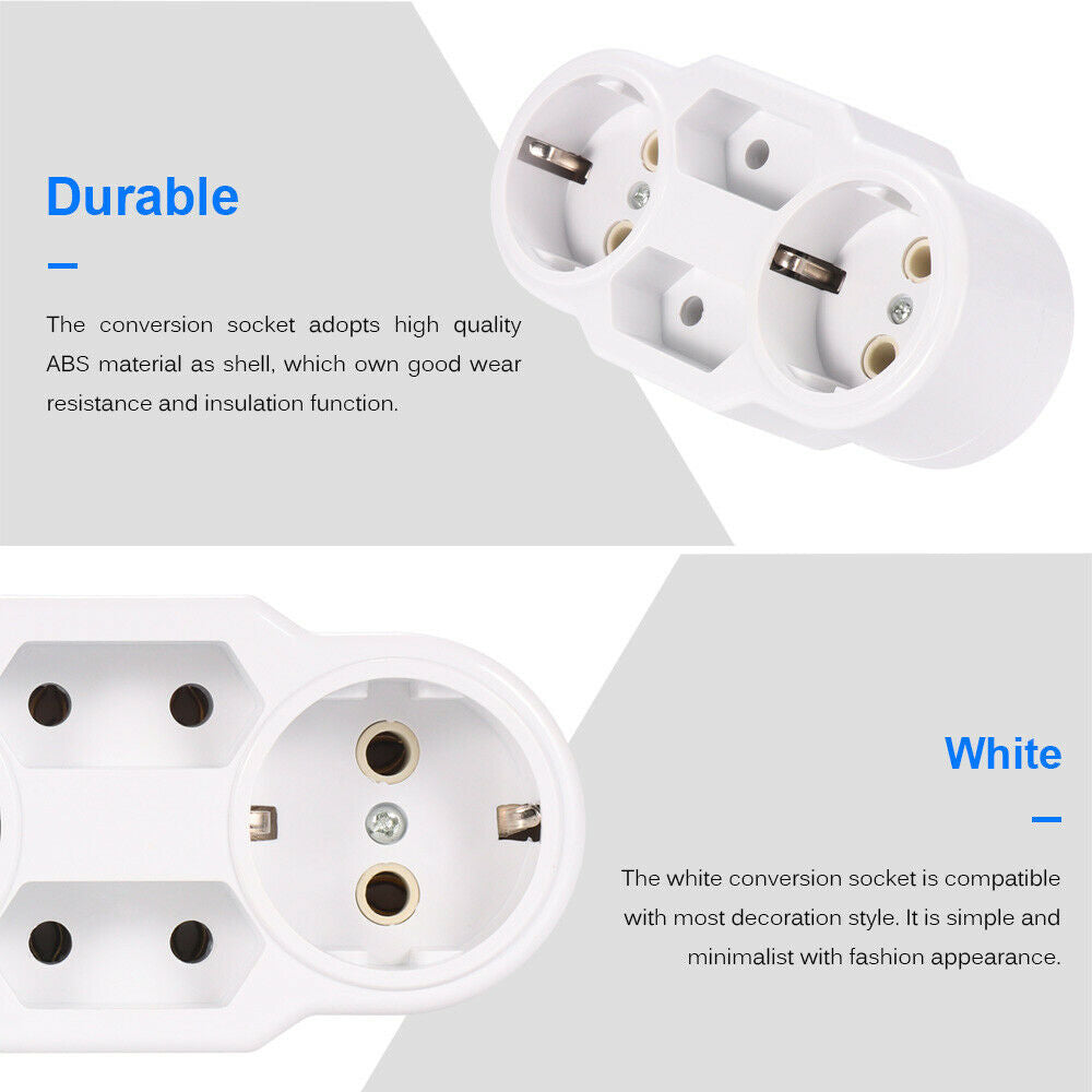 Russian Conversion Socket Standard Power Adapter Travel Triple Plugs Earth LIN