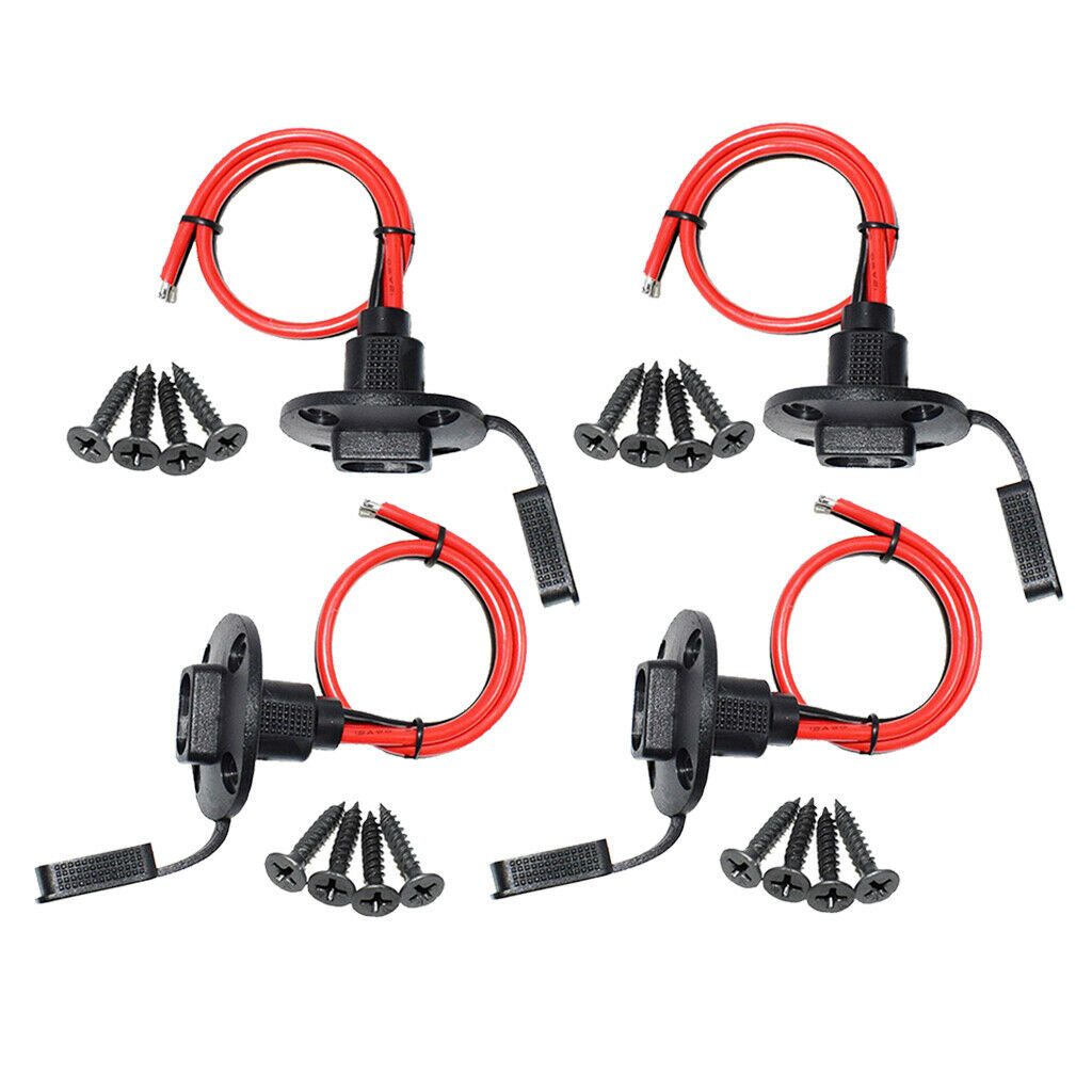 4Pcs Quick Connect 30cm SAE Socket Sidewall Port Cable Battery Charger