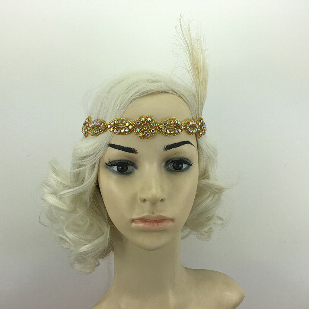 Wedding Jewelry Bridal Hair Accessory Rhinestone Feather Hair Hoop Headband