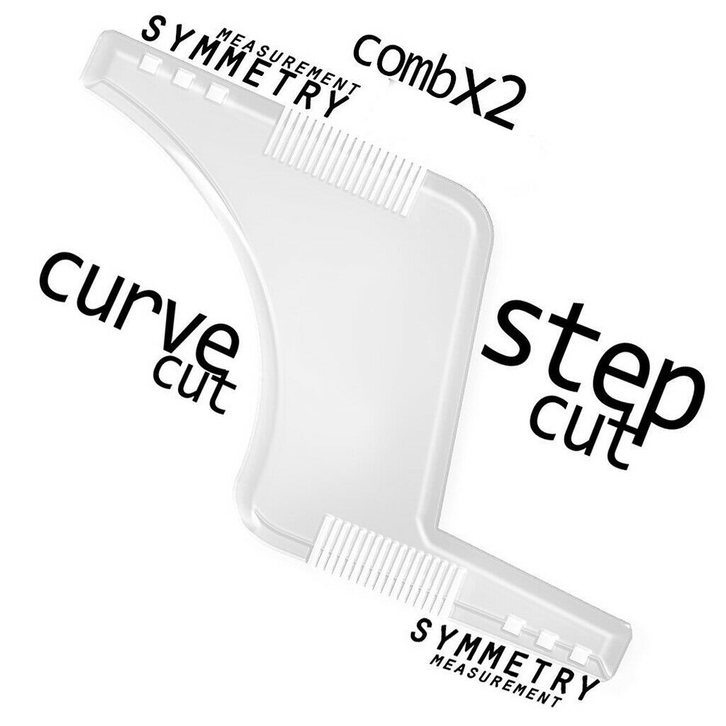 Beard Tool Shaper Beard Comb Facial Hair Care for Salon Barber Clear