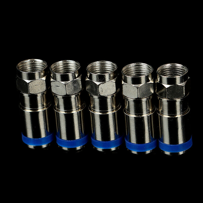 5Pcs F-Type Male Plug Compression Connectors For RG6 Coax Coaxial TV Cabl.l8